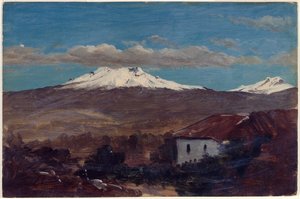 Mount Chimborazo getoond vanuit Riobamba, Ecuador