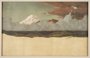 Mount Chimborazo door opkomende mist en wolken