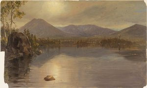 De bergen Katahdin en Turner vanaf Lake Katahdin, Maine