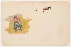 Midden-Oosten, man; ezel door Frederic Edwin Church