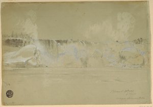 Niagara Falls in de sneeuw, vanuit het noordwesten door Frederic Edwin Church