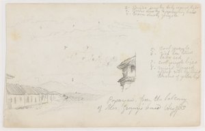 Popayan, Colombia; Verso: Berglandschap, Colombia door Frederic Edwin Church