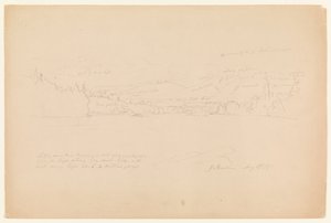 Kust van het meer en uitlopers van de berg Katahdin door Frederic Edwin Church