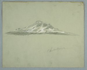 Met Sneeuw Bedekte Piek van de Chimborazo, Ecuador door Frederic Edwin Church