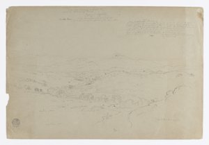 Studie. Landschap met Mount Puresé. Schets. Landschap