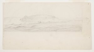 Studie voor een schilderij van de Niagara Falls door Frederic Edwin Church