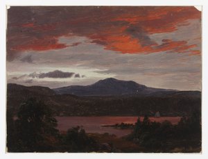Turner Pond met Pomola Peak en Baxter Peak, Maine.