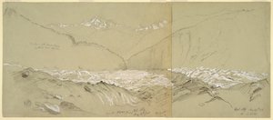 Bovenste Aletschgletsjer met de Grote Fusshorn door Frederic Edwin Church