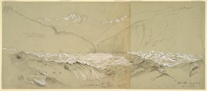 Bovenste Aletschgletsjer met de Grote Fusshorn door Frederic Edwin Church