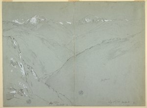 Valleilandschap met Besneeuwde Bergen, Berner Alpen, Zwitserland, Deel 1 door Frederic Edwin Church