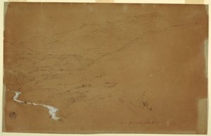 Vallei met een Stroom en Huizen, nabij Guaranda, Ecuador door Frederic Edwin Church