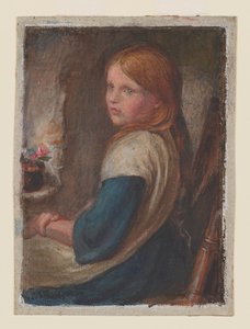 Studie van een Zittend Meisje, ca. 1870 door Frederic James Shields
