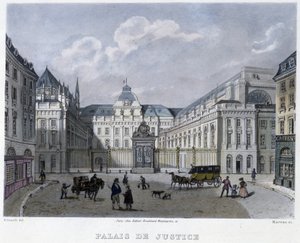 Palais de Justice - in "Paris en 1832" door Martens door Frederic Martens