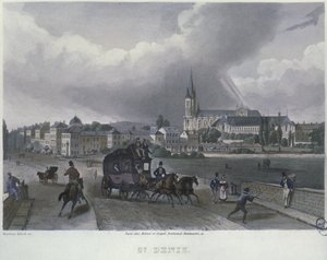De Stad St. Denis, gegraveerd door Frederic Martens (1809-75) 1832