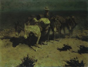 Een paktrain door Frederic Remington