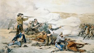 Slag bij Beechers Island, 1868 (Custers laatste stand) ca. 1885 door Frederic Remington