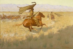 Verandering van eigenaar (The Stampede; Paardendieven) door Frederic Remington