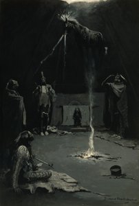 Indiaanse vuurgod (het gaan van het medicijnpaard) door Frederic Remington