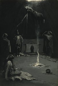 Indiaanse vuurgod (het gaan van het medicijnpaard) door Frederic Remington