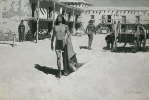Niets dan vrolijke blikken Volgden de knuppel door Frederic Remington