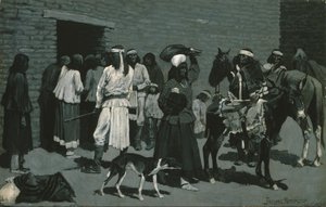 Indiaans dorp door Frederic Remington