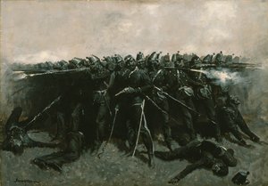Het infanterieplein, ca. 1893 door Frederic Remington