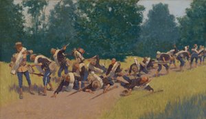 De Schreeuw van Shrapnel op San Juan Hill door Frederic Remington