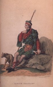 De Schotse herder uit Ackermanns World in Miniature door Frederic Shoberl