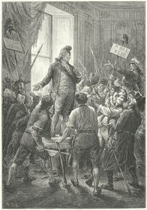 Lodewijk XVI van Frankrijk gedwongen om een Frygische muts op te zetten door de sans-culottes na hun invasie van het Tuilerieënpaleis door Frederic Theodore (after) Lix