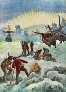 Ontdekking van de overblijfselen van het Noorse schip de rimpeling door Frederic Theodore Lix