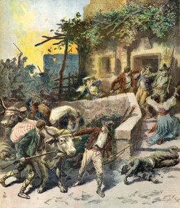Een huis plunderen in Sicilië door Frederic Theodore Lix