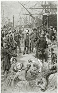 Victor Hugo roept op tot een universele republiek tijdens een toespraak in ballingschap op 1 augustus 1852, 19e eeuw door Frederic Theodore Lix