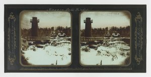 Winter Niagara Falls, Terrapin Tower vanaf Goat Island door Frederic and William Langenheim