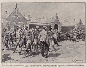 Britse gevangenen in Pretoria wisselen van kwartier door Frederic de Haenen