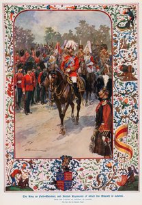 Koning George V, als veldmaarschalk, de Britse regimenten waarvan zijn majesteit kolonel is door Frederic de Haenen
