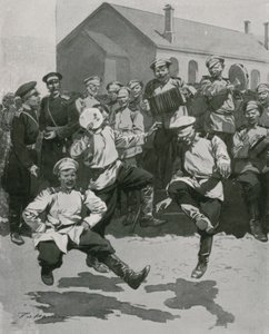 Soldaten dansen in de kazerne door Frederic de Haenen