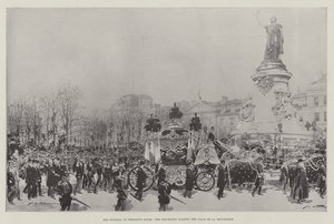 De Begrafenis van President Faure, de Processie passeert de Place de la Republique door Frederic de Haenen