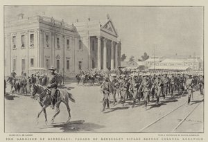 Het Garnizoen van Kimberley, Parade van Kimberley Rifles voor Kolonel Kekewich door Frederic de Haenen