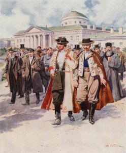 De Leden verlaten de Dooma
