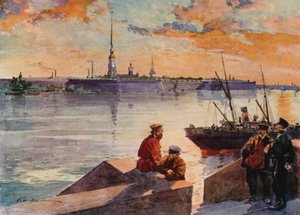 Het Paleis Quay van de Neva door Frederic de Haenen