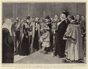 De Receptie in het Guildhall, de Prinses van Wales ontvangt een Boeket door Frederic de Haenen