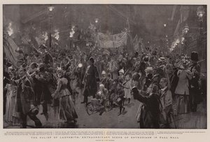 De Bevrijding van Ladysmith, Buitengewone Scène van Enthousiasme in Pall Mall door Frederic de Haenen