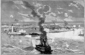 Het bombardement van Alexandrië (Egypte)