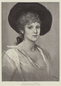 Studie van een hoofd door Frederich August Kaulbach
