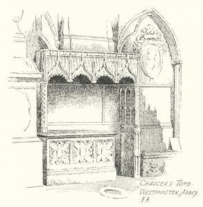 Graf van Chaucer, Westminster Abbey door Frederick Adcock