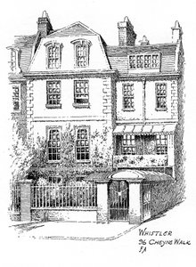 Whistlers huis, 96 Cheyne Walk, Chelsea, Londen, 1912