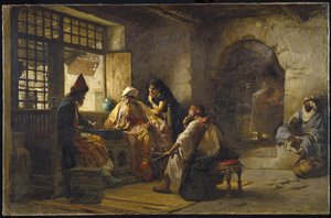 Een Interessant Spel, 1881 door Frederick Arthur Bridgman
