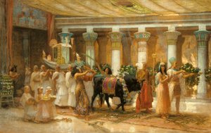 De Processie van de Heilige Stier, Apis, c.1879 door Frederick Arthur Bridgman