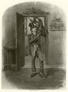 Bob Cratchit en Tiny Tim door Frederick Barnard