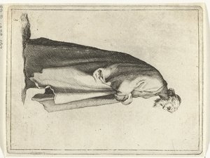 Oude man met lange jas door Frederick Bloemaert